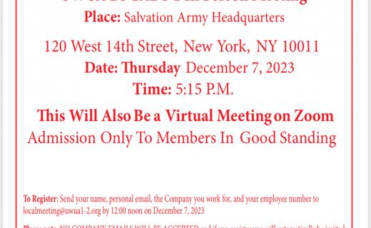 Union Meeting 12-7-2023
